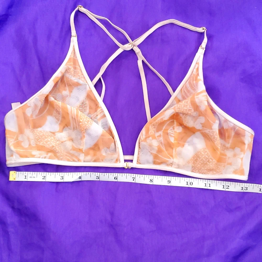 Victoria's Secret sheer front closure Orange size large bralette bra - Picture 10 of 13